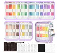 Shuttle Art Acrylic Gel Pens Set, 0.6mm 72 Colours Glitter Gel Pens for Colouring, Co