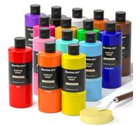 Shuttle Art Acrylic Paint Set, 15 Colours Acrylic Paint Bottle Set (473ml/16oz), Rich Pigmented Paints, Bulk Painting Supplies for Artists, Beginners Kids on Rocks Crafts Canvas Wood Ceramic
