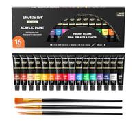 Shuttle Art Acrylic Paint Set, 16 x12ml Tubes Acrylic Paint Kit
