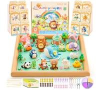 Shuttle Art Air Dry Clay for Kids, Animals Theme, 12 Boxes Ultra Light Modelling Clay with 5 Carving Tools and 39 PCS Accessories, Non-Toxic, Fast-Drying, DIY Craft for Kids