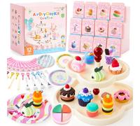 Shuttle Art Air Dry Clay for Kids, Cake Theme, 12 Boxes Ultra Light Modelling Clay with 5 Carving Tools and 37 PCS Accessories, Non-Toxic, Fast-Drying, DIY Craft for Kids