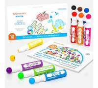 Shuttle Art Bingo Dabbers, 10 Colours Bingo Pens (40ml) with Dot Colouring Book & 70 Patterns PDF Sheets, Washable Dot Markers for Kids Toddlers, Non-Toxic Water Based Markers for Preschool Learning