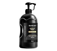 Shuttle Art Black Acrylic Paint, 33.8oz/1000ml Large Acrylic Paint with Pump &Cover, Fast Drying Non-Toxic, for Multi Surface, Canvas, Wood, Leather, Fabric Stone Craft, for Kids, Artists, Students