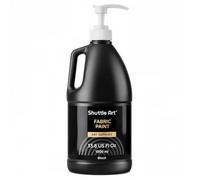 Shuttle Art Black Fabric Paint, 33.8 oz(1000 ml) Large Bottle with Pump