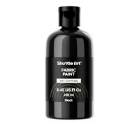 Shuttle Art Black Fabric Paint Permanent for Clothes, 250ml Fabric Paint