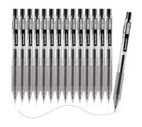 Shuttle Art Black Gel Pens, 15 Pack of Retractable 0.5mm Fine Point Rollerball Gel Ink Pens Quick Drying Waterproof Smooth Writing with Comfortable Grip, Black Writing Pens for Office School Home