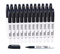 Shuttle Art Black Permanent Markers, 24 Pack Fine Point Permanent Marker Pens Set, Perfect on Plastic, Wood, Stone, Metal and Glass for Doodling,