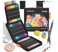Shuttle Art Dual Tip Acrylic Paint Pens, 48 Colours Paint Marker Pens