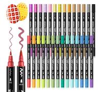 Shuttle Art Dual Tip Metallic Acrylic Paint Pens, 28 Colours Fine & Brush Paint Marker Pens, Paint Pens for Rock Painting, Ceramic, Wood, Fabric, Art Marker Pen Set for Adults on Christmas Easter