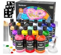 Shuttle Art Fabric Paint Permanent for Clothes, 18 Colours Fabric Paint Set