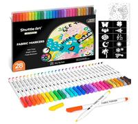 Shuttle Art Fabric Pens, 28 Colours Fine Tip Permanent Fabric Markers