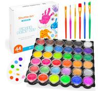 Shuttle Art Finger Paints, 44 Pack Washable Paints for Kids with 36 Colours Baby Safe Paints(30ml), Finger Painting Kit with Paint Brushes, Paper Pad, Palette, Paints for Kids Toddlers Ages 2 Years +