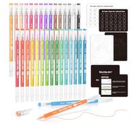 Shuttle Art Gel Pens Set, 0.6mm 30 Colours Gel Pens for Colouring, Coloured Pastel Scrapbook Journal Pen for Black Paper Adult Colouring Books Drawing Writing