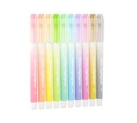 Shuttle Art Glitter Highlighters, 10 Sparkle Colours Chisel Tip Fluorescent Markers, Quick-Dry Non-Toxic Aesthetic Shimmer Highlighter Pens for Kids Teens Adults, Perfect for School Office