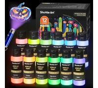Shuttle Art Glow in the Dark Paints,12 Colours Acrylic Paint Set (2oz/60ml)