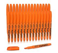 Shuttle Art Highlighters, 30 Pack Highlighters Bright Colours, Orange Colours Chisel Tip Dry-Quickly Non-Toxic Highlighter markers for Adults Kids Highlighting in the Home School Office