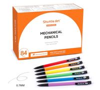 Shuttle Art Mechanical Pencils, 84 Pack Bulk Mechanical Pencils with Eraser, 0.7mm Black, HB#2 Lead, Assorted Barrels, Office School Supplies
