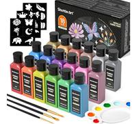 Shuttle Art Metallic Fabric Paint Permanent for Clothes, 18 Colours, 60ml