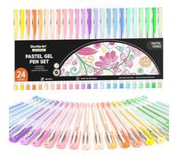 Shuttle Art Pastel Gel Pens Set, 24 Pastel Colours Gel Pen for Black Paper, Coloured Gel Colouring Pens for Adults Colouring Books Drawing Doodling Crafts Scrapbooking Journaling