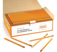 Shuttle Art Pencil Paper, Pack of 350 HB Pencils, Pre-sharpened Wooden with Eraser for Soft Writing for Drawing, Sketching at School and Office