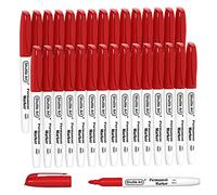 Shuttle Art Red Permanent Markers, 30 Pack Fine Point Permanent Markers