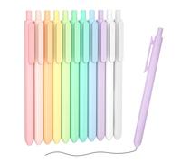 Shuttle Art Retractable Pastel Gel Ink Pens, 11 Pack Black Ink Pens, Cute Pens 0.5mm Fine Point for Writing Journaling Taking Notes School Office Home