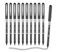 Shuttle Art Rollerball Pens, 10 Pack 0.5mm Extra Fine Point Black Liquid Ink Pens, Quick Drying & Long Lasting Pens Black Ink for Writing, Journaling, Notes Taking, School Office Supplies