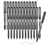 Shuttle Art Rollerball Pens, 25 Pack 0.5mm Extra Fine Point Black Liquid Ink Pens, Quick Drying & Long Lasting Pens Black Ink for Writing, Journaling, Notes Taking, School Office Supplies