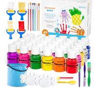 Shuttle Art Tempera Paint, 30 Colours Washable Tempera Paint Set for Kids, 60ml Bottles, Non-Toxic, Metallic Glitter and Neon Colours, for Posters, Arts and Projects