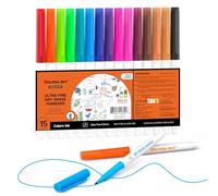 Shuttle Art Ultra Fine Tip Whiteboard Pens, 15 Colours, 0.7mm Felt Tip Dry Wipe Pen for Writing on Whiteboard, Dry Erase Board, School Office Home