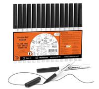Shuttle Art Ultra Fine Tip Whiteboard Pens, 15 Pack Black Whiteboard Markers Erasable, 0.7mm Felt Tip Dry Wipe Markers for Writing on Whiteboards, Dry-Erase Boards, Planner for School Office Home