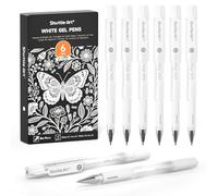 Shuttle Art White Gel Pens, 6 Pack 0.7mm, 1.0mm Gel Ink Pens Fine Point for Black Paper Highlighting Card Making Scrapbooking Coloring Writing Drawing Journaling Note Taking School Office Home