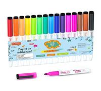 Shuttle Art Whiteboard Pens, 15 Colours Magnetic Whiteboard Makers Fine Tip and Eraser,Dry Wipe White Board Pens for Writing, Dry Erase Markers for Whiteboards, Planners, Glass, School Office Home