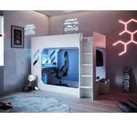 Shuttle LED Gaming High Sleeper Small Double Flair White Small Double