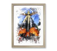 Shuttle Space V3 Modern Framed Wall Art Print, Ready to Hang Picture for Living Room Bedroom Home Office Décor, Oak A2 (64 x 46 cm)