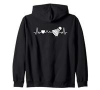 Shuttlecock Badminton Heartbeat For Men Women Kids Sport Zip Hoodie