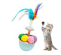Shuttlecock Cat Toy - Cat Ball Feather | Balance Swing Ball | Portable Fluffy Feathers Cat Ball, Cat Feathers Interactive Self-Representation Boredom Toy for Outdoor Kitten Training