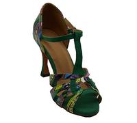 SHUTUP.DANCE Ladies Latin Dancing Shoes T-bar Custom Heel Soft Or Rubber Sole Ballroom Tango Salsa Purple 5.5 UK