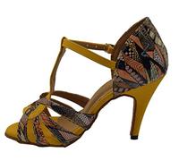 SHUTUP.DANCE Ladies Latin Dancing Shoes T-bar Custom Heel Soft Or Rubber Sole Ballroom Tango Salsa Purple 8.5 UK