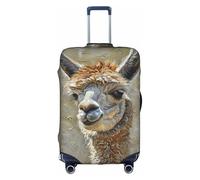 SHuWeiD Alpaca Llama print Luggage Cover Protector Suitcase Cover Polyester Washable Baggage Covers Travel Suitcase, White, Small, White, Small
