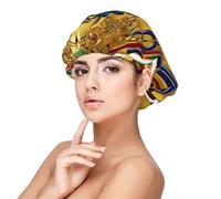 SHuWeiD Ancient Egypt Tribe Series Print Adult's Satin Sleeping Cap, Unisex Satin Sleep Cap, 13 inches Sleeping caps Black, Black, One size