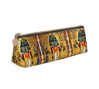 SHuWeiD Ancient Egypt Tribe Series print Triangle Box Multi functional Makeup Bag, Office Travel and Daily Stationery Storage, White, One Size, Lightweight