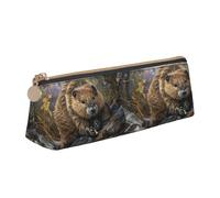 SHuWeiD beaver working print Triangle Box Multi functional Makeup Bag, Office Travel and Daily Stationery Storage