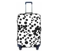 SHuWeiD Black & White Big Dot print Luggage Cover Protector Suitcase Cover Polyester Washable Baggage Covers Travel Suitcase, White, Large, White, Large