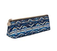 SHuWeiD Blue Polynesian Maori Tribal Pattern print Triangle Box Multi functional Makeup Bag, Office Travel and Daily Stationery Storage