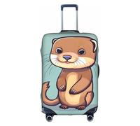 SHuWeiD Cartoon Cute Otters print Luggage Cover Protector Suitcase Cover Polyester Washable Baggage Covers Travel Suitcase, White, Medium, White, Medium