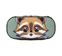 SHuWeiD Cartoon cute raccoon print Pen storage bag, portable cosmetic storage bag for travel, travel essentials