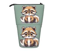SHuWeiD Cartoon cute raccoon print Vertical retractable case, fit for pens, cosmetics, and small essentials, daily use
