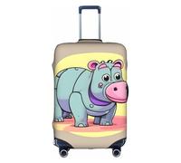 SHuWeiD Cartoon Hippo print Luggage Cover Protector Suitcase Cover Polyester Washable Baggage Covers Travel Suitcase, White, Medium, White, Medium