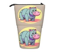 SHuWeiD Cartoon Hippo print Vertical retractable case, fit for pens, cosmetics, and small essentials, daily use